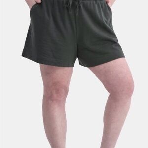 Terra & Sky Women's 3x 24w 26w black drawstring comfortable NWT shorts